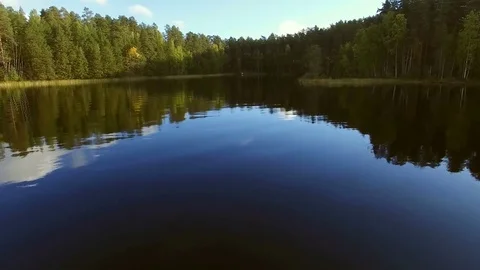 Flight over the surface of the lake Vídeos de archivo 81569821
