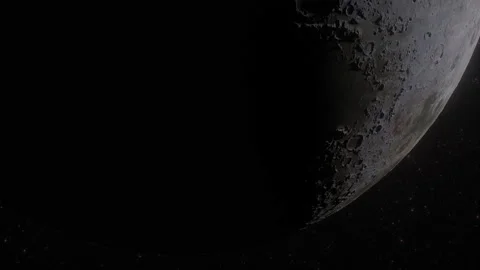 Flight over the Surface of the Moon - The Moon in Space Stock Footage 225318606