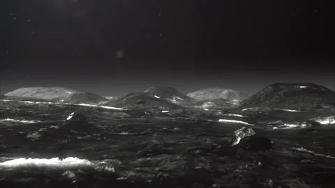 Flight over the surface of Pluto. 動画素材 283146393