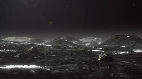 Flight over the surface of Pluto. Video stock 283688785