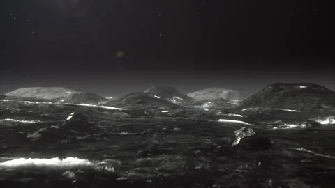 Flight over the surface of Pluto. Stock Footage 284144646