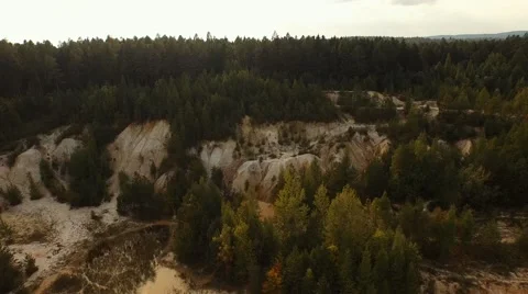 Flight over swamps in mountains Stock Footage 55299908