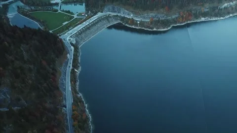 Flight over Sylvensteinsee Stock Footage 255634442