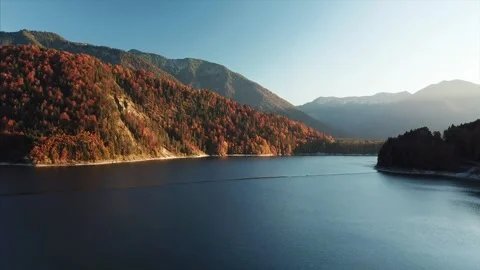 Flight over Sylvensteinsee Stock-Footage 255634447