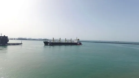 Flight over the tanker Stock Footage 81045607