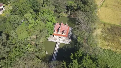 Flight over a Temple in Thailand Stock Footage 148248957