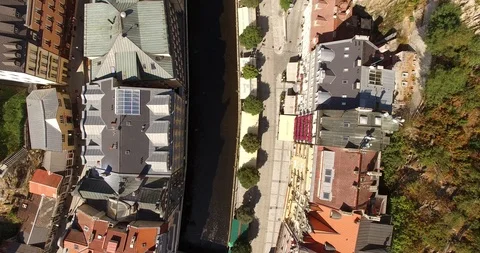 Flight Over Tepla River Prague, Czech Republic Stock Footage 90263553