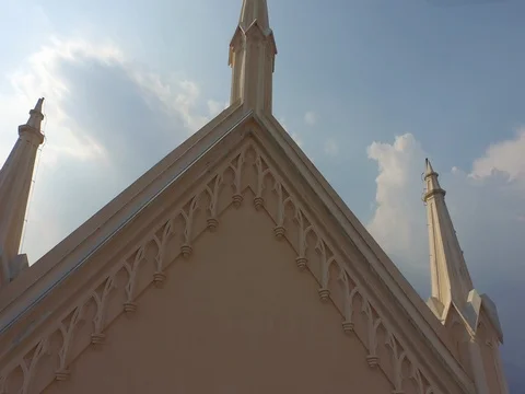 Flight over the top of the cathedral Stock Footage 72329771