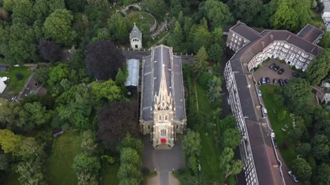 A flight over a tower of St Michael church Stock Footage 158563347