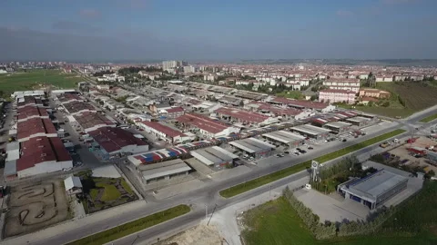 Flight over the town Stock Footage 171601736