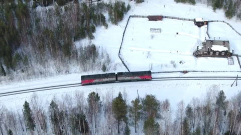 Flight over the train Video stock 106473297