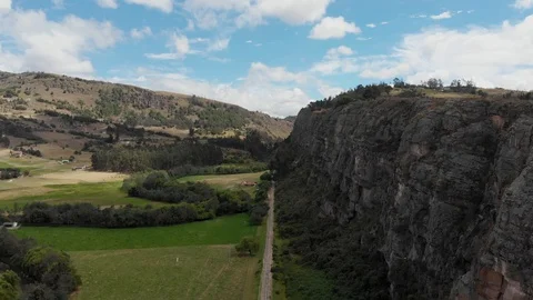 Flight over train tracks and mountains Stock Footage 124924350