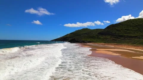Flight over a tropical beach with no people Stock Footage 262779378