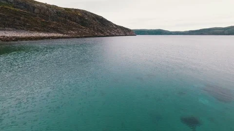 Flight over the tundra and lakes. Kola Peninsula, Russia. Stock Footage 104545895