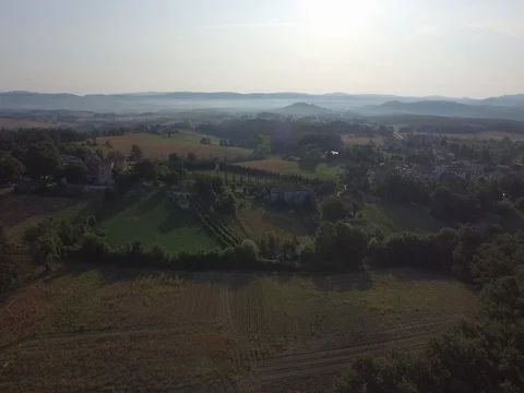 Flight over the Tuscan forest Stock Footage 72197256