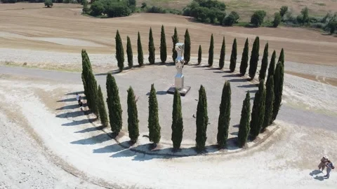 Flight over Val d'Orcia, Tuscany Stock Footage 244777786