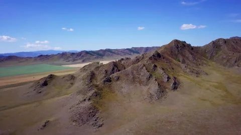 Flight over the valley and mountains Stock Footage 166484825