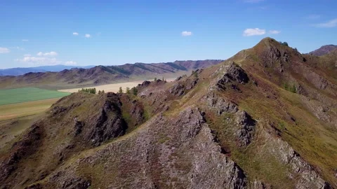 Flight over the valley and mountains, part 1 Stock Footage 166485509