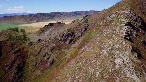 Flight over the valley and mountains, part 2 Stock Footage 166485990