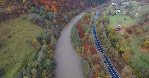 Flight over the Valley Stock Footage 97739323