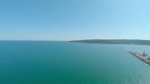 Flight over Varna Gulf Stock Footage 158971285