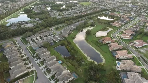 Flight over the village Stock Footage 58027860