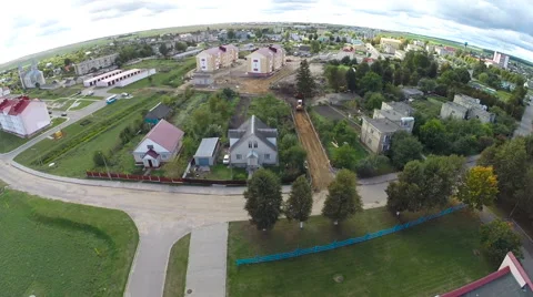 Flight over the village Stock Footage 62064256