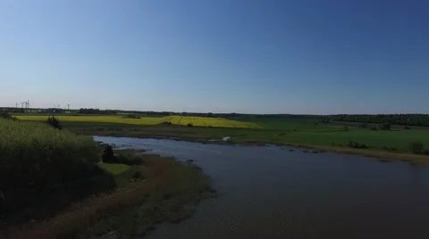 Flight over vorpommern - germany by drone Stock Footage 64406554