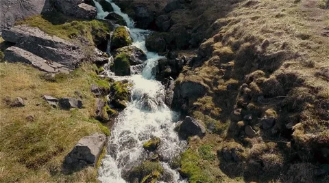 Flight over a waterfall Stock Footage 53460834