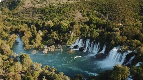 Flight over waterfall Stock Footage 321361310