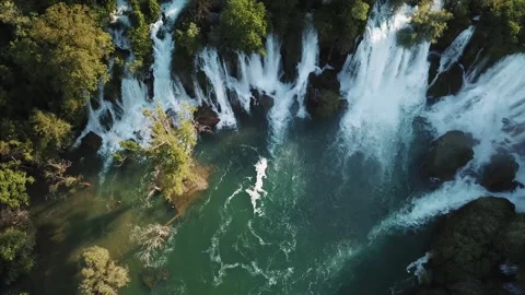 Flight over waterfall Stock Footage 321361357