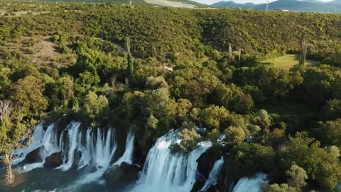 Flight over waterfall Stock Footage 321361371