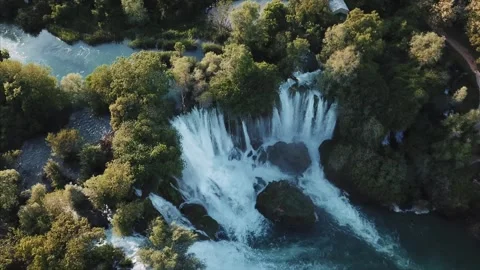 Flight over waterfall Stock Footage 321361399