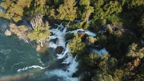 Flight over waterfall Stock Footage 321361415