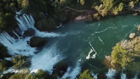 Flight over waterfall Stock Footage 321361424