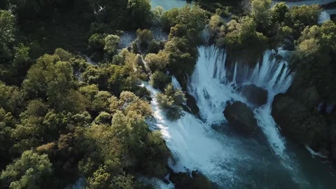 Flight over waterfall Stock Footage 321361449