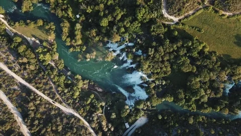 Flight over waterfall Stock Footage 321361500