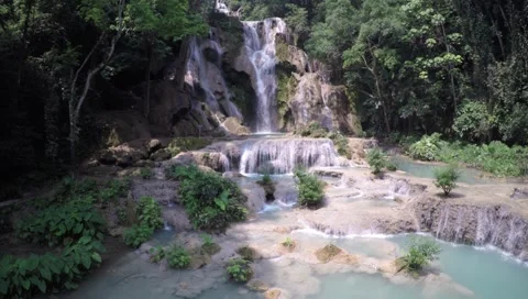 Flight over waterfalls Stock Footage 50214360