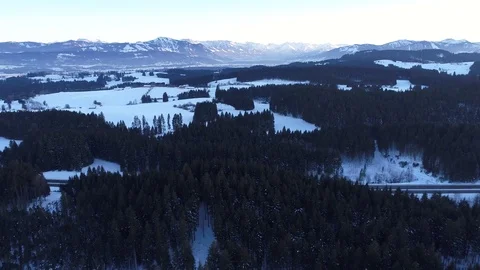 Flight over winter landscpar Stock Footage 74890635