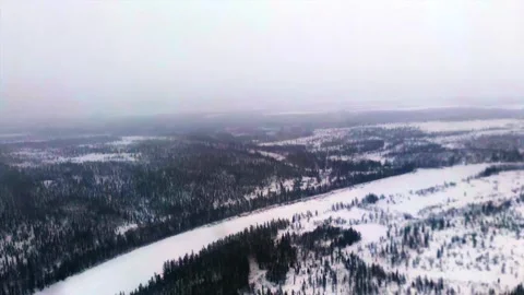 Flight over the winter tundra Stock Footage 240551633