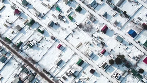 Flight over the winter village Video stock 106473341