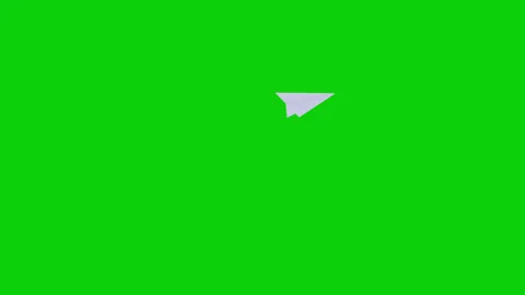 Flight paper plane following to path on green screen. Stock Footage 281845640