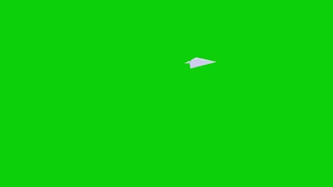 Flight paper plane following to path on green screen. Stock Footage 281845641