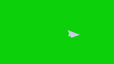 Flight paper plane following to path on green screen. Stock Footage 281845643