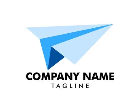 Flight paper plane logo vector icon illustration Stock Illustration