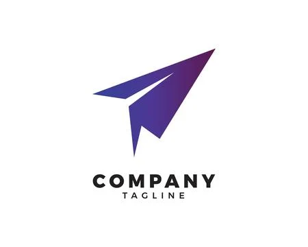 Flight paper plane logo vector icon illustration Stock Illustration
