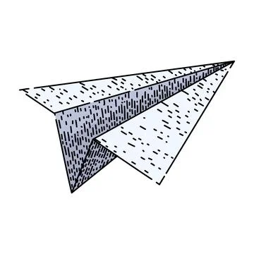 Flight paper plane sketch hand drawn vector Stock Illustration