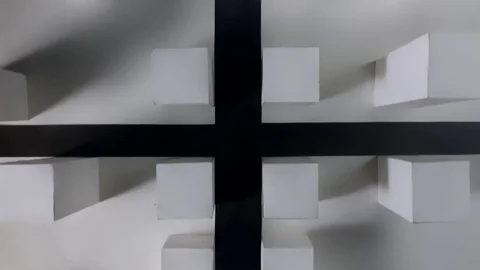 Flight paper town - long - top shot Stock Footage 80370035