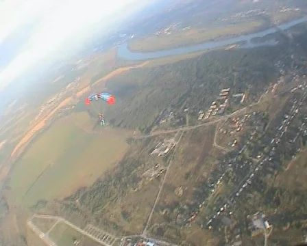 Flight with parachute Stock Footage 378051
