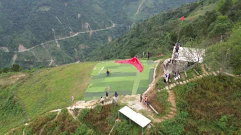 A flight of a paraglider Stock Footage 291357046